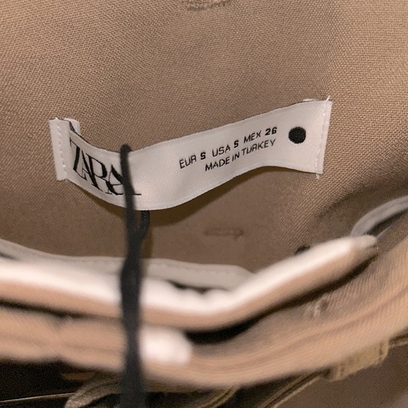 BNWT ZARA TAN BELTED PANTS/ S❤️ - Picture 3 of 8